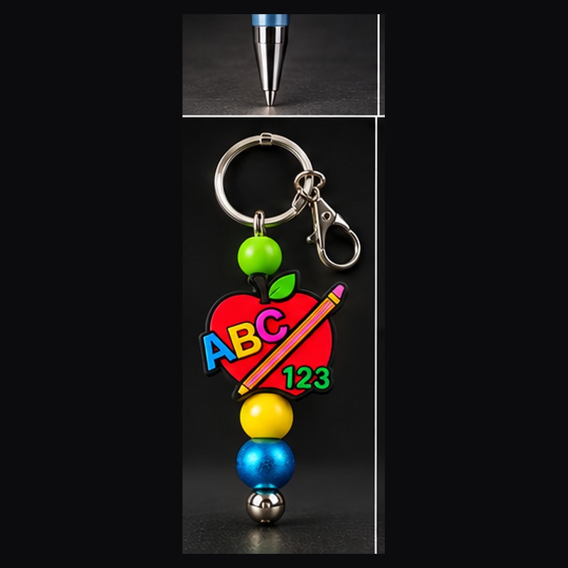 ABC 123 Teacher Keychain