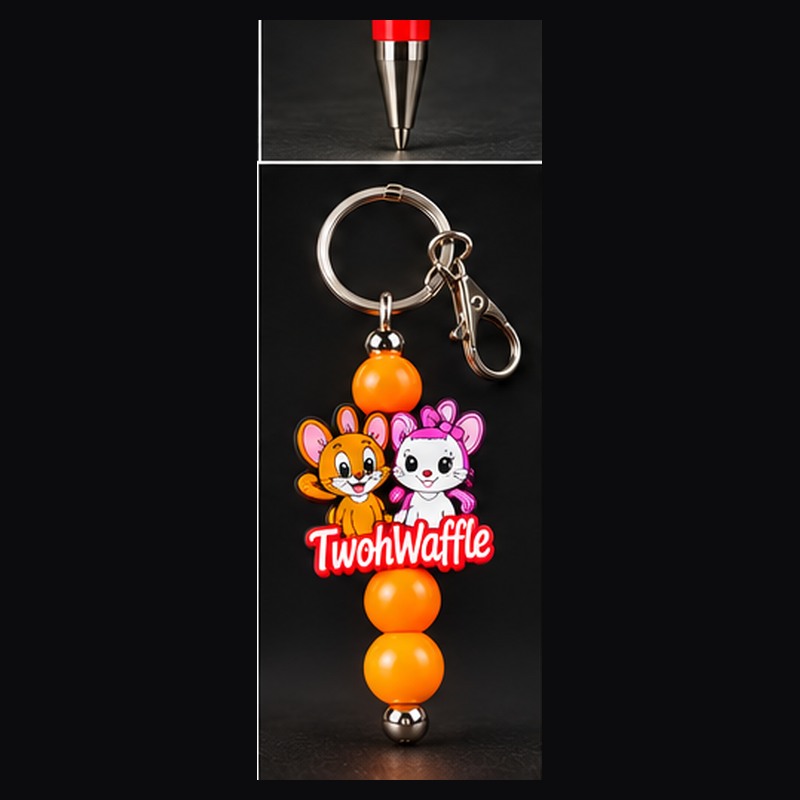 Waffle Character Keychain